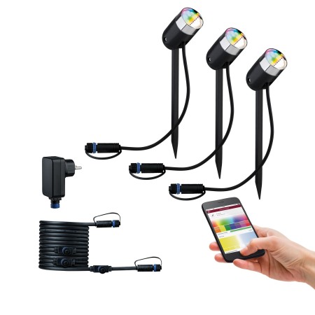 Minispoturi - Set spoturi Pike Zigbee P&S RGBW 4W 24V 40°, antracit