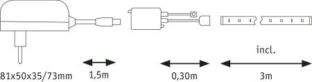 Set bandă FlexLED 3D 3m RGB 19W 230V/12V 24VA [5]
