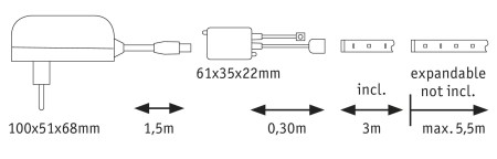 Set bandă MaxLED 250 bază 3m RGBW IP20 19W 230/24V [3]