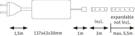 Set bandă MaxLED 500 bază 3m cu lumină caldă 20W 230/24V 36VA [6]