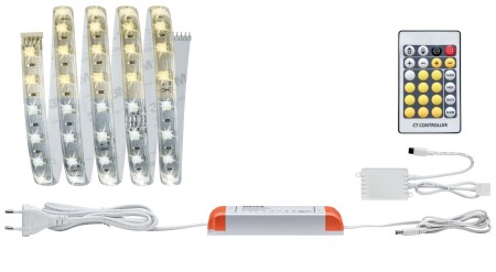 Set complet - Set bandă MaxLED bază 1,5m 10W 230/24V 20VA, cu temperatură de culoare variabilă