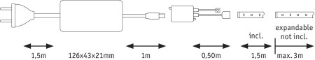Set bandă MaxLED bază 1,5m 10W 230/24V 20VA, cu temperatură de culoare variabilă [5]
