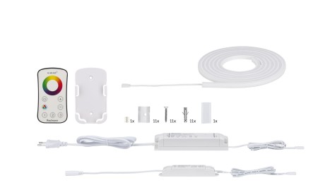 Set complet - Set bandă MaxLED Flow 3m RGB cu telecomandă 2.4GHz 27W 230/24V 36VA