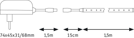 Set bandă SimpLED 1,5m cu lumină caldă 5W 230/12V DC [3]