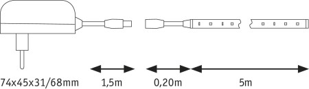 Set bandă SimpLED 5m cu lumină caldă 17W 230/12V DC [3]