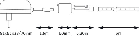 Set bandă SimpLED 5m RGB 20W 230/12V DC [1]