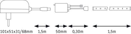 Set bandă SimpLED Strip 1,5m RGB 12W 230/12V DC [6]