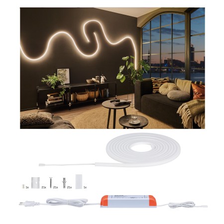 Set complet - Set bandă MaxLED Flow 5m cu lumină caldă 52W 230/24V 75VA