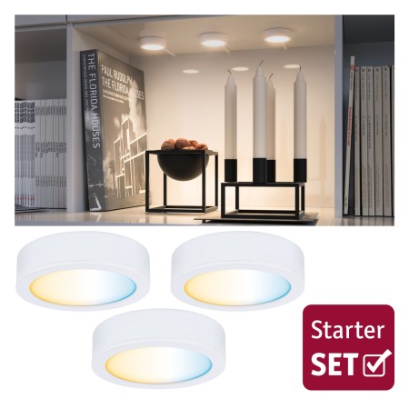 Spoturi - Set de bază Clever Connect Disc 3x2W 12W 2700-6500K 12V, alb mat, cu temperatură de culoare variabilă