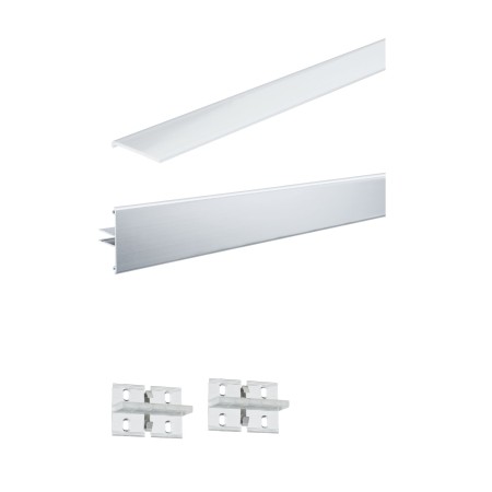 Profile - Set profil Duo 200cm, include 3 piese de fixare + difuzor, aluminiu