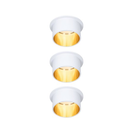 Iluminare decorativă - Set spoturi încastrabile Gil Coin 3x6,5W alb/auriu, cu flux luminos variabil în trei pași