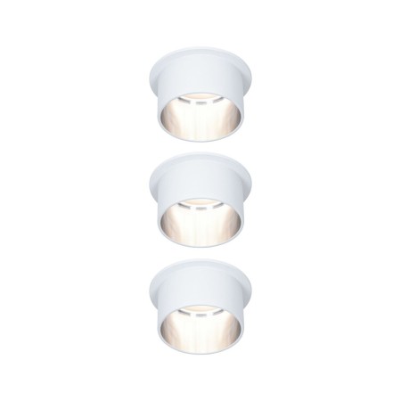 Iluminare decorativă - Set spoturi încastrabile Gil Coin 3x6,5W alb/metal mat, cu flux luminos variabil în trei pași