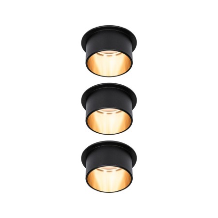 Iluminare decorativă - Set spoturi încastrabile Gil Coin 3x6,5W negru/auriu, cu flux luminos variabil în trei pași
