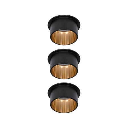 Set spoturi încastrabile Gil Coin 3x6,5W negru/auriu, cu flux luminos variabil în trei pași [1]