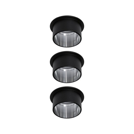 Set spoturi încastrabile Gil Coin 3x6,5W negru/metal mat, cu flux luminos variabil în trei pași [1]