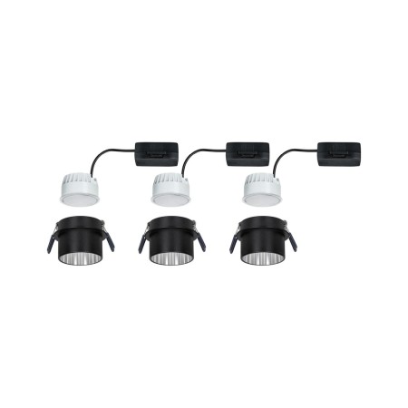 Set spoturi încastrabile Gil Coin 3x6,5W negru/metal mat, cu flux luminos variabil în trei pași [2]
