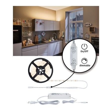 Set bandă SimpLED Power 3m cu lumină caldă cu variator/întrerupător 33W 230/24V DC [4]