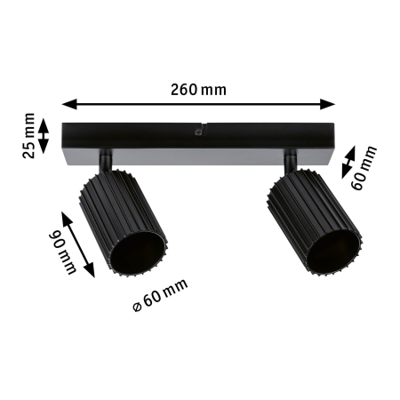 Șild Lirena, GU10, max. 2x10W, negru mat, metal [3]