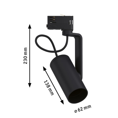 Spot Apol II pentru șină Paulmann ProRail3, E27, max. 50W, cu flux luminos variabil, 230V, negru [6]