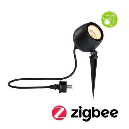Spoturi de grădină - Spot de grădină Kikolo LED, Smart Home Zigbee, "insect friendly", IP65, 90mm, 6,2W, 400lm, 230V, 80°, temperatură de culoare variabilă, antracit