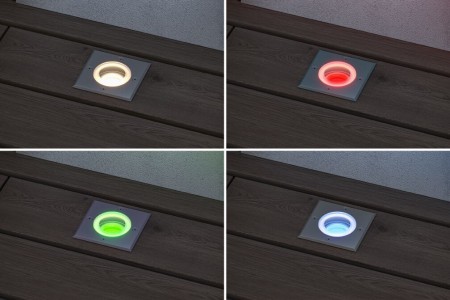 Iluminat exterior - Spot de pardoseală LED, Smart Home Zigbee 3.0, IP67, pătrat, RGBW+, 4,9W, 300lm, 230V, 120°, metal mat