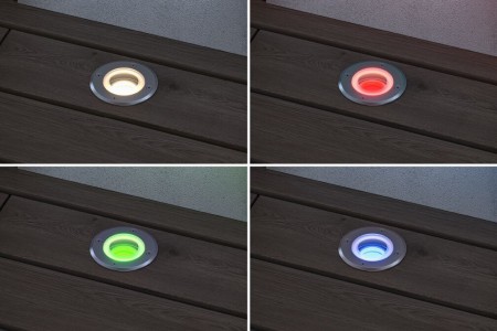 Iluminat exterior - Spot de pardoseală LED, Smart Home Zigbee 3.0, IP67, rotund, RGBW+, 4,9W, 300lm, 230V, 120°, metal mat