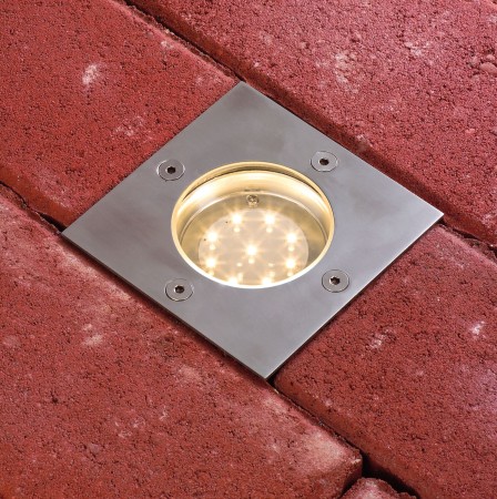 Spot de pardoseală P&S IP65 3000K 24V 3,6W 300lm, patrat, inox [3]