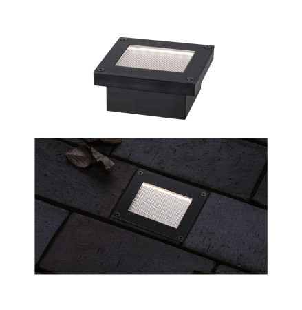 Spot de pardoseală solar LED, Domenic, IP67 3000K 1lm, negru [0]