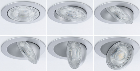 Spot încastrabil Aumus LED, rotund, 105mm, 90°,  5W, 700lm, 230V, flux luminos variabil în 3 pași, temperatură de culoare variabilă 2700 - 6500K, crom mat [2]