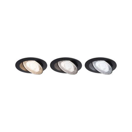 Spot încastrabil Aumus LED, rotund, 105mm, 90°,  5W, 700lm, 230V, flux luminos variabil în 3 pași, temperatură de culoare variabilă 2700 - 6500K, negru [7]