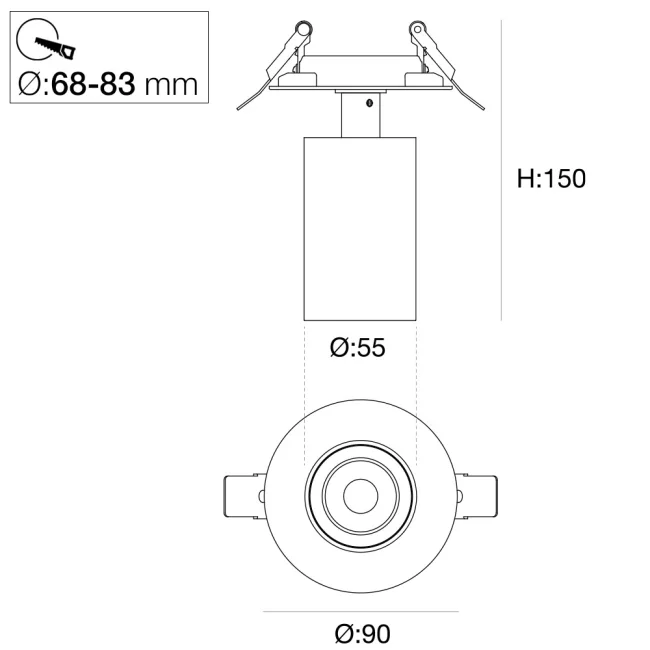 Spot încastrabil SLC Art 1x, alb, 2700K [3]