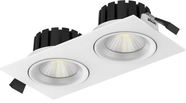 Spoturi incastrabile - Spot încastrabil SLC DL04, dreptunghiular, X2, R83, alb, 3000K, cu flux luminos variabil