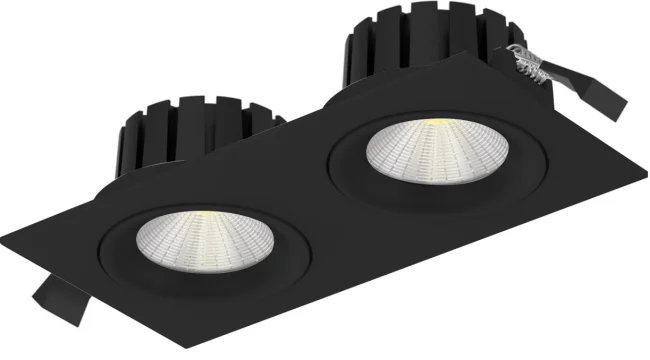 Familia DL04 - Spot încastrabil SLC DL04, dreptunghiular, X2, R83, negru, 3000K, cu flux luminos variabil