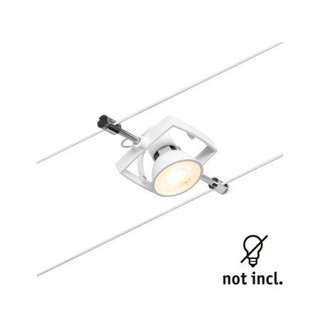 Seturi si spoturi pe cablu 12V DC - Spot individual Mac II GU5,3,  max. 10W, 12V, alb-crom