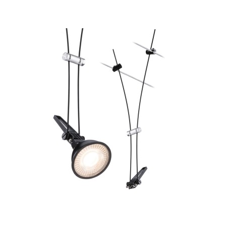 Iluminat pe cabluri - Spot individual pe cablu Comet GU5,3, max. 50W, 12V negru mat-crom