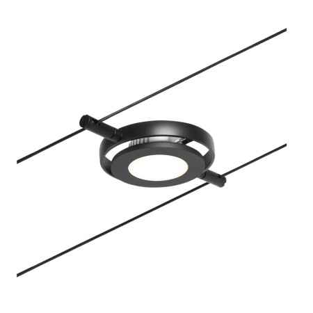Seturi si spoturi pe cablu 12V DC - Spot individual RoundMac LED 450lm 4,5W 3000K  12V negru mat-crom