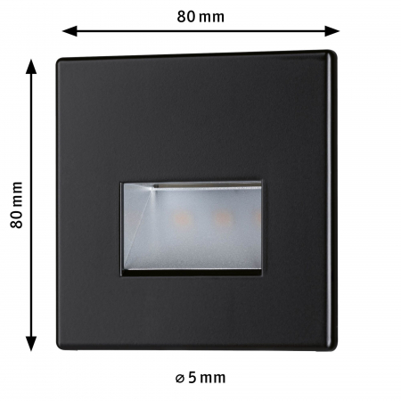 Spot LED vertical Edge Quadro, pătrat, 80x5mm, 1,2W, 50lm, 230V,  2700K, negru mat [1]