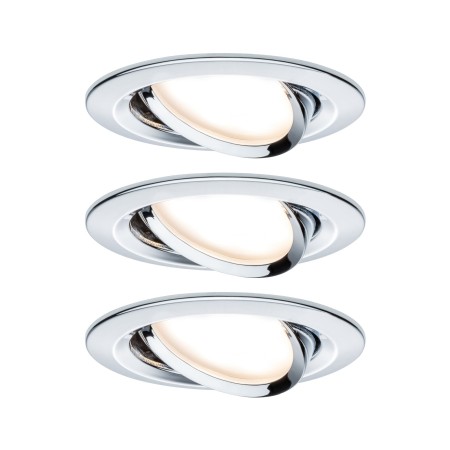 Spoturi incastrabile - Spot încastrabil Nova Plus Coin rotund, orientabil LED 3x6,8W 2700K 230V 51mm crom, cu flux luminos variabil