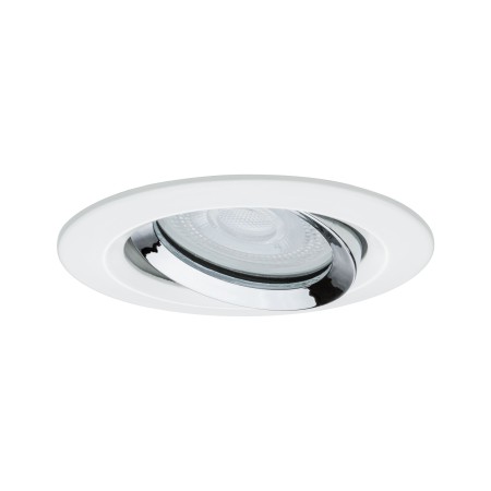 Spot încastrabil Nova Plus IP65 rotund, orientabil LED 1x 7W 230V GU10 51mm alb mat-crom, aluminiu/zinc [1]