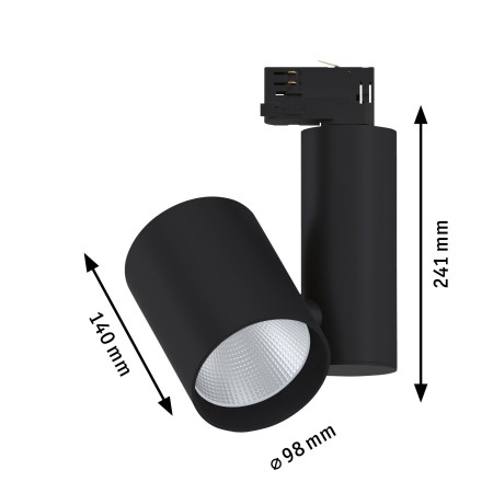 Spot pentru șină trifazică Paulmann ProRail3 LED Zeuz, 39°, 2860lm, 33W, 4000K, negru, 230V, au flux luminos variabil [6]