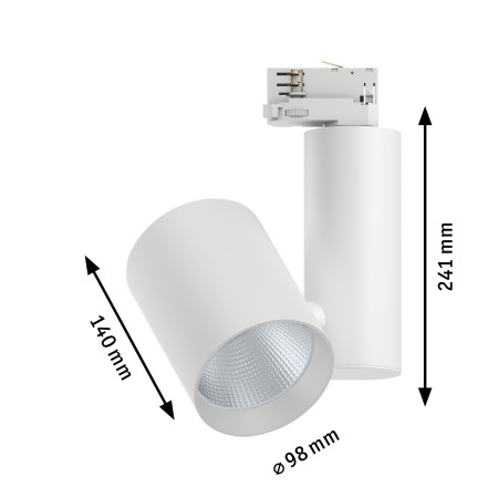 Spot pentru șină trifazică Paulmann ProRail3 LED Zeuz, 60°, 2860lm, 33W, 3000K, alb, 230V, au flux luminos variabil [6]