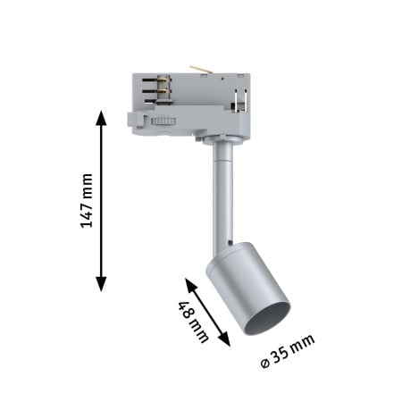 Spot Purell pentru șină Paulmann ProRail3, GU10, max. 10W, cu flux luminos variabil, 230V, argintiu-crom [1]