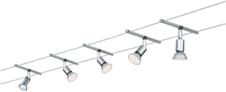 Spot Spice Salt pe cablu max 5x10W GU5,3 crom mat 230/12V 80VA metal [1]