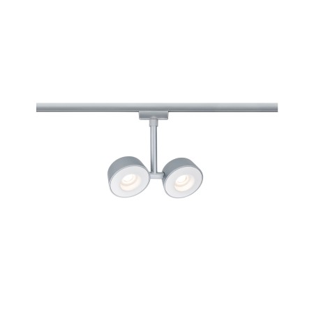 Iluminat pe sină - Spot Urail Double Pellet 2x4W crom mat/alb 230V metal/plastic, cu flux luminos variabil