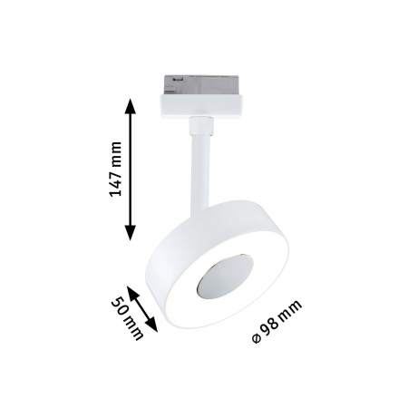 Spot URail LED Circle 210lm, 5W, 3000K, 230V, alb Signal, flux luminos variabil în 3 pași [5]