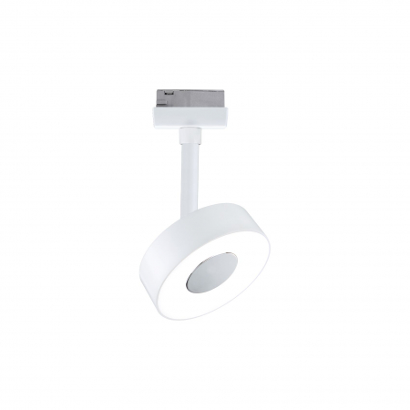 Iluminat pe sină - Spot URail LED Circle 220lm, 5W, 4000K, 230V, alb Signal, flux luminos variabil în 3 pași