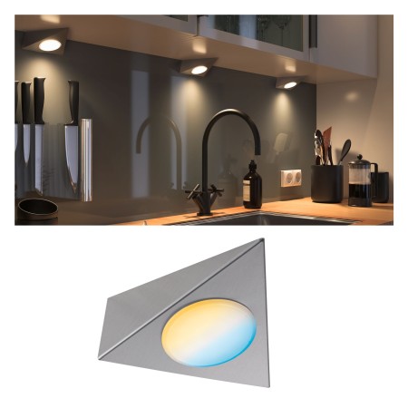 Spoturi - Spot de mobilier Clever Connect Trigo 1x2W 2700-6500K 12V, nichel, cu temperatură de culoare variabilă