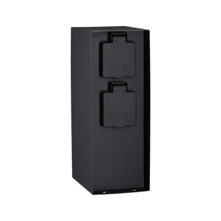 Stâlp RIO IP44 cu 2 prize și timer, pătrat, antracit [1]