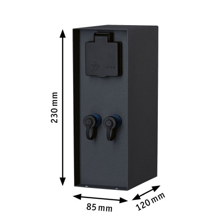 Stâlp RIO Plug & Shine IP44 cu două mufe si o priză, putere maximă pe mufe de 75W [4]