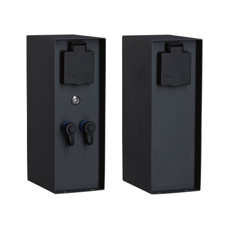 Stâlp RIO Plug & Shine IP44 cu două mufe si o priză, putere maximă pe mufe de 75W, senzor crepuscular [1]